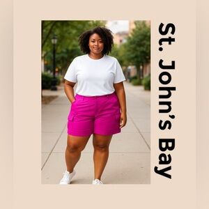 Women’s Casual Cargo St. John’s Bay Shorts Size 20W NWT